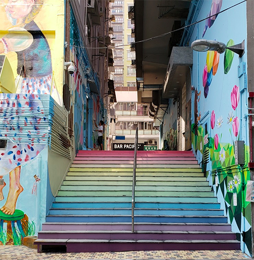 Hong Kong street art in Sai Ying Pun by Blessy Man and Henry Lau.