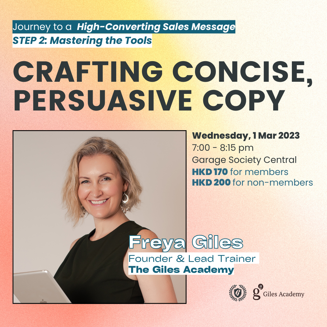 Journey To A High Converting Sales Message Mastering The Tools Crafting Persuasive Copy Giles Academy Garage Academy Copywriting Course Freya Giles