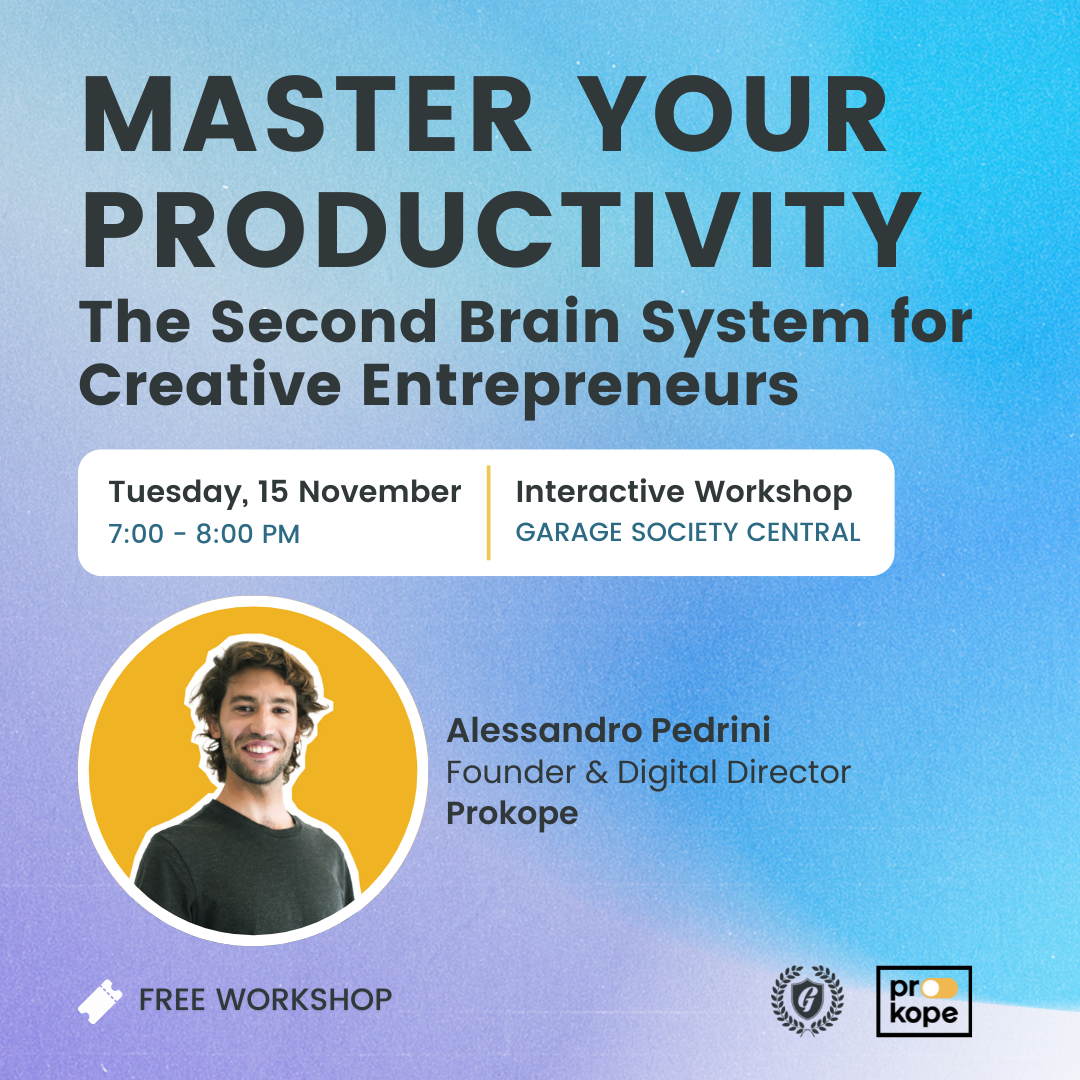 master your productivity building your second brain system for creative entrepreneurs garage society prokope